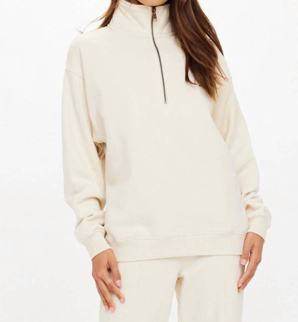 NEW THE UPSIDE hamilton wren half zip sweater in white